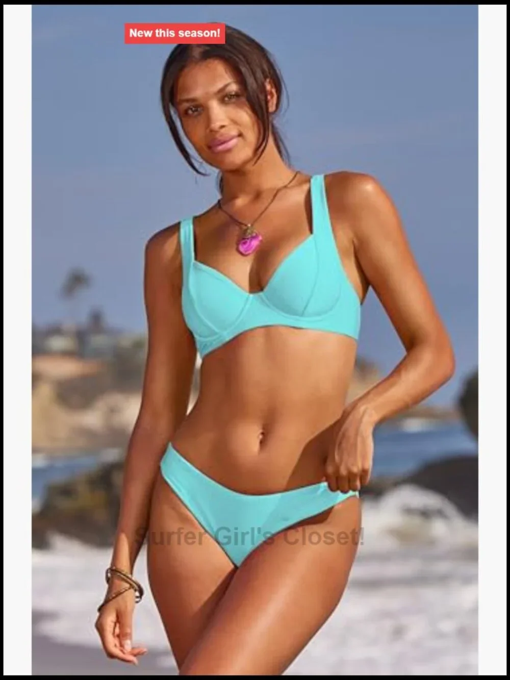 Underwire Bikini Top with Adjustable Straps, Nylon Spandex